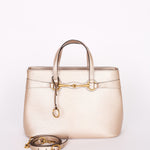 Gucci Bright Bit Convertible Tote Metallic Beige