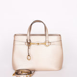 Gucci Bright Bit Convertible Tote Metallic Beige