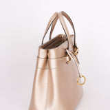 Gucci Bright Bit Convertible Tote Metallic Beige