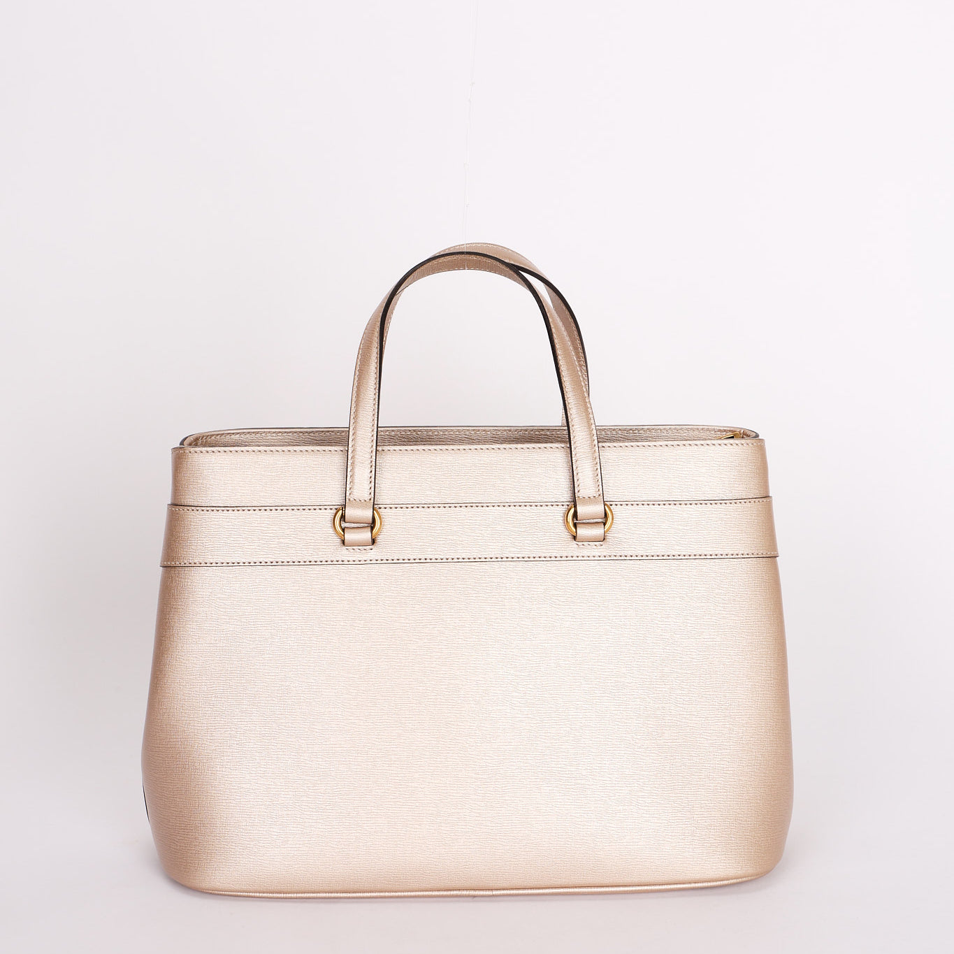Gucci Bright Bit Convertible Tote Metallic Beige