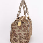 Fendi Zucchino Studded Boston Bag