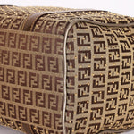 Fendi Zucchino Studded Boston Bag