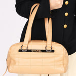 Chanel Chocolate Bar Shoulder Bag Beige Caviar DSHW