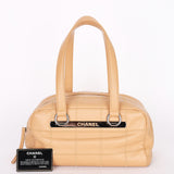 Chanel Chocolate Bar Shoulder Bag Beige Caviar DSHW