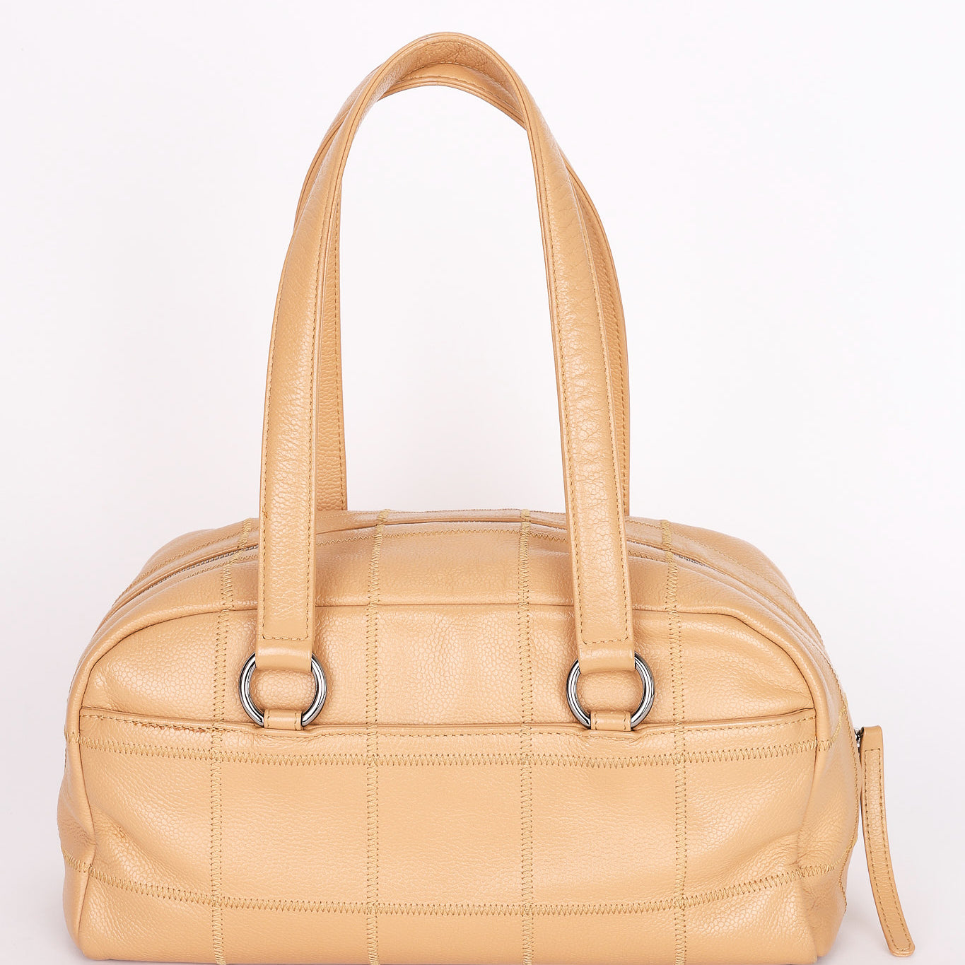 Chanel Chocolate Bar Shoulder Bag Beige Caviar DSHW