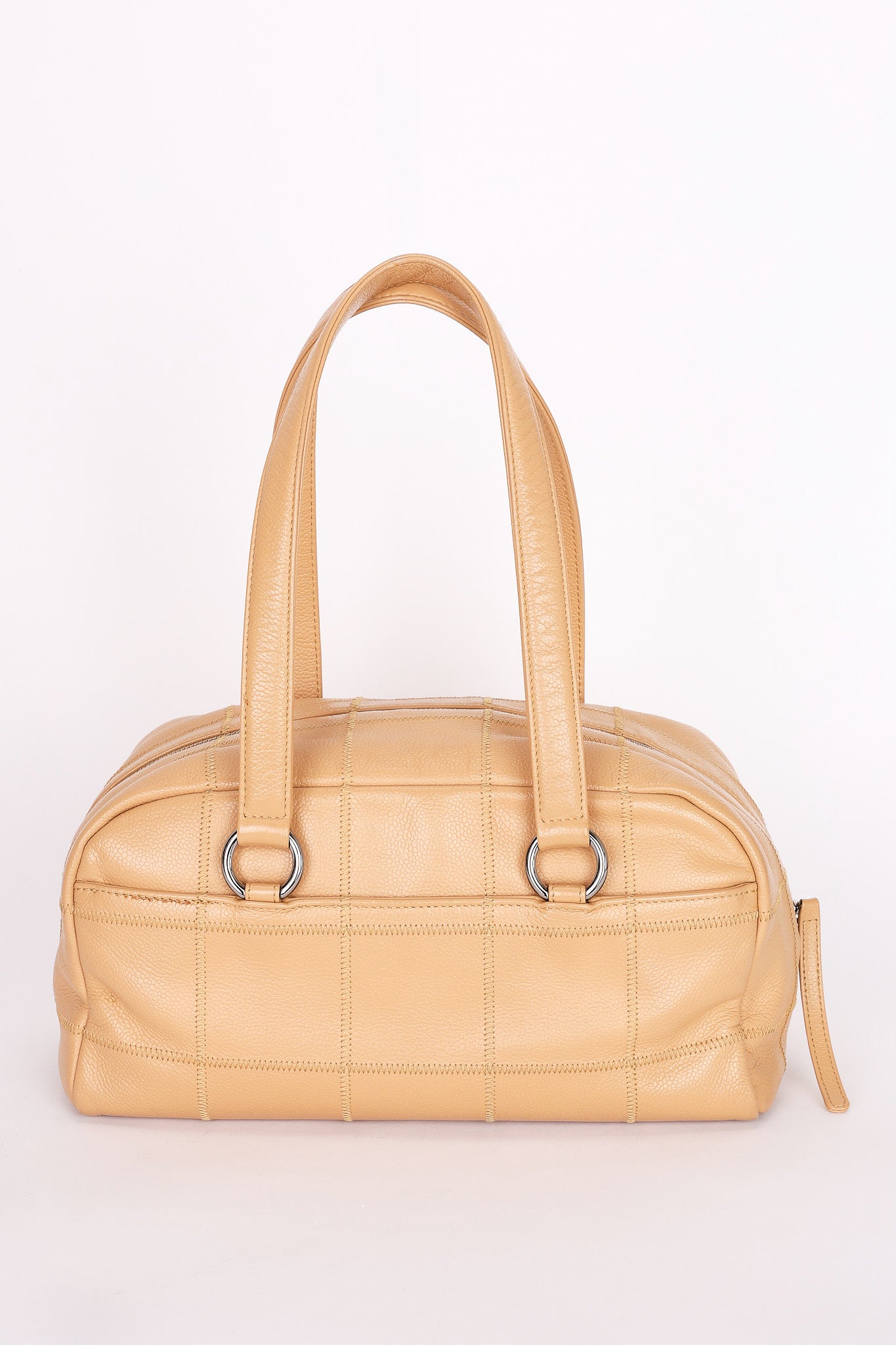 Chanel Chocolate Bar Shoulder Bag Beige Caviar DSHW