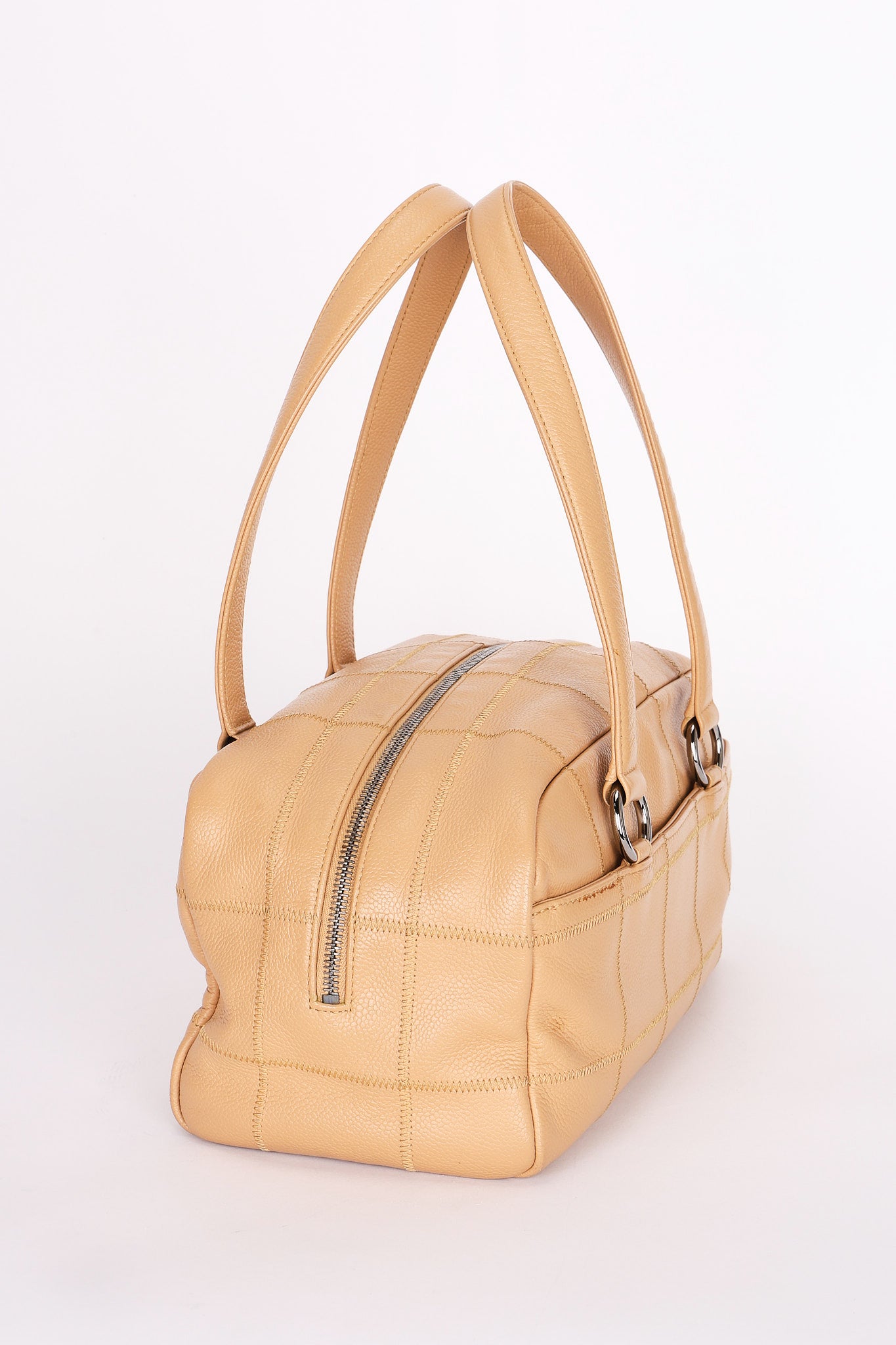 Chanel Chocolate Bar Shoulder Bag Beige Caviar DSHW
