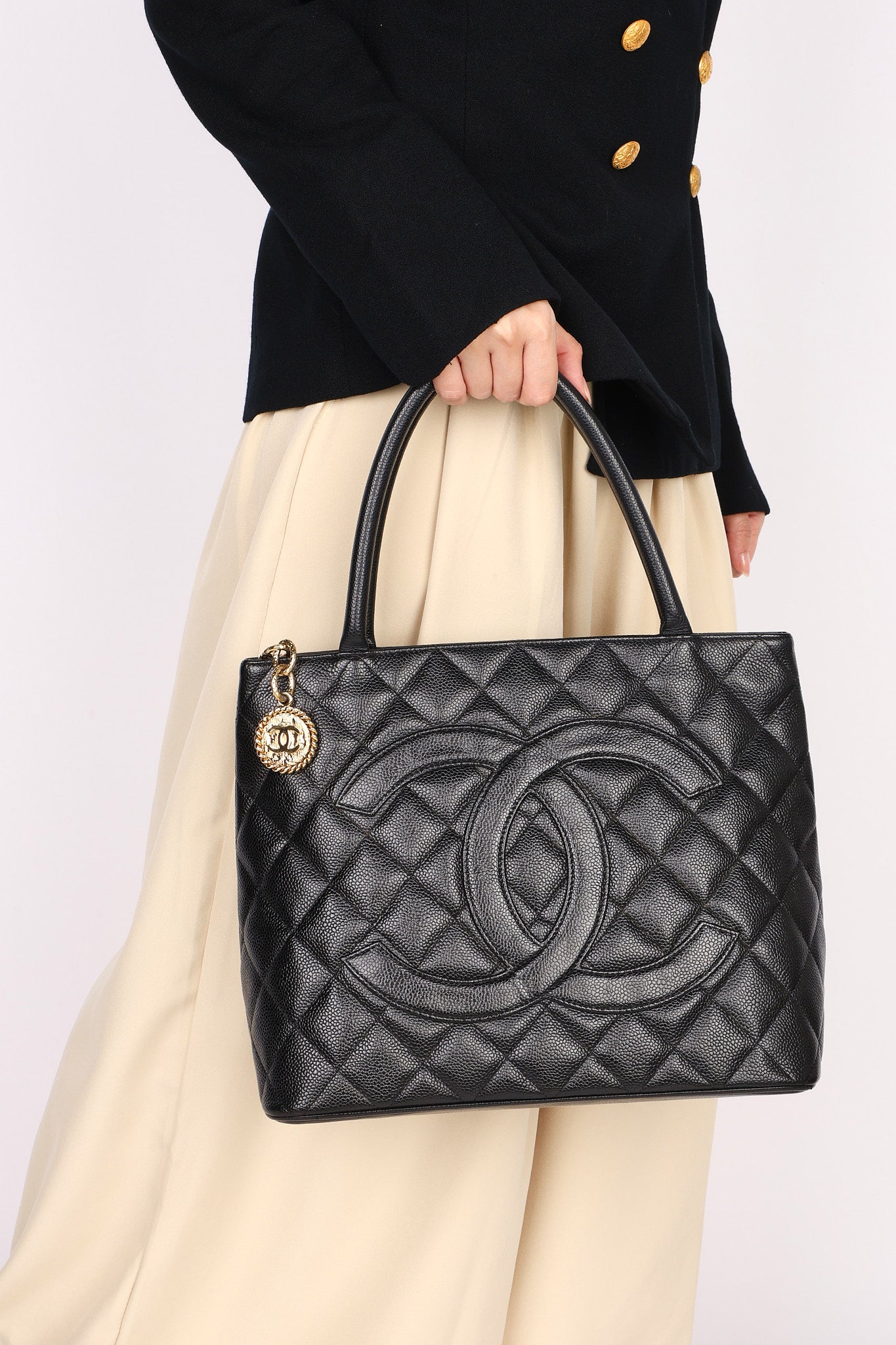 Chanel Timeless Medallion Tote Black Caviar AGHW