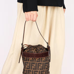 Fendi Zucca Drawstring Bucket Bag