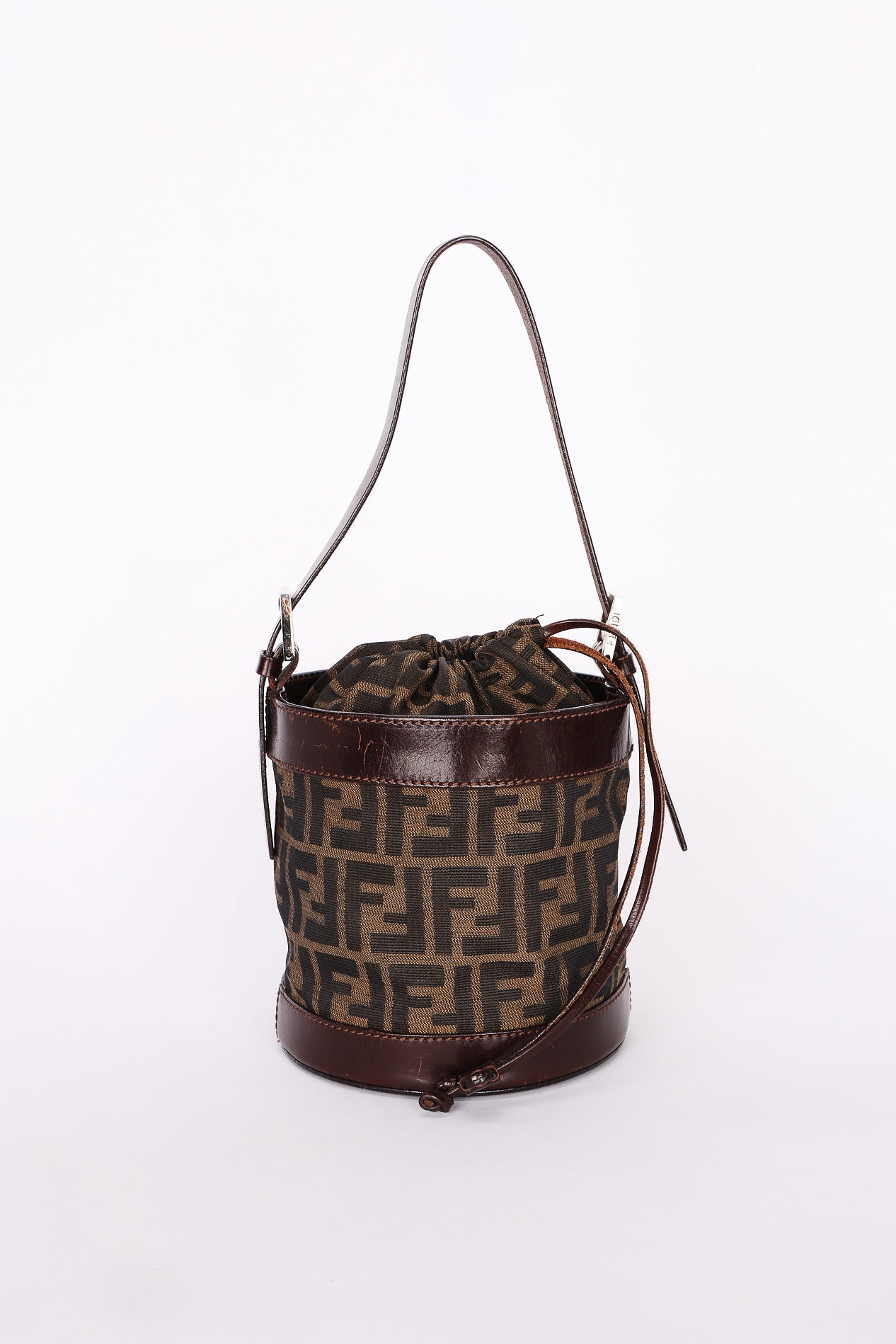 Fendi Zucca Drawstring Bucket Bag
