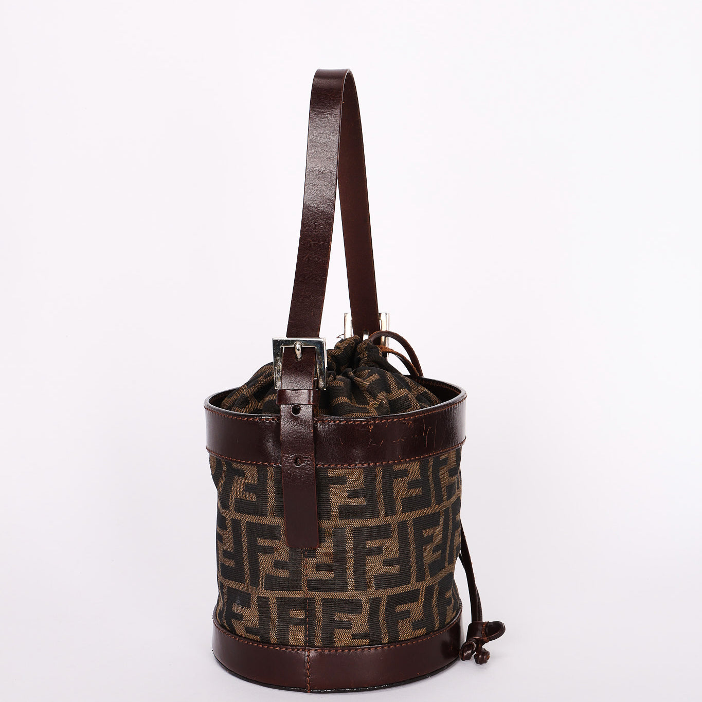 Fendi Zucca Drawstring Bucket Bag