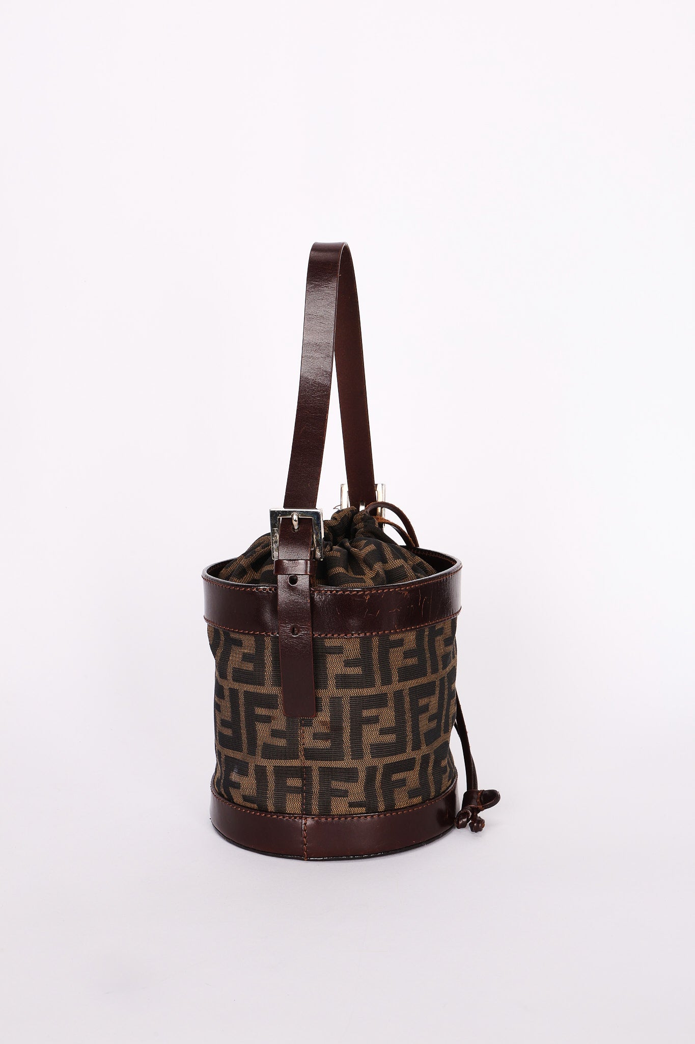 Fendi Zucca Drawstring Bucket Bag