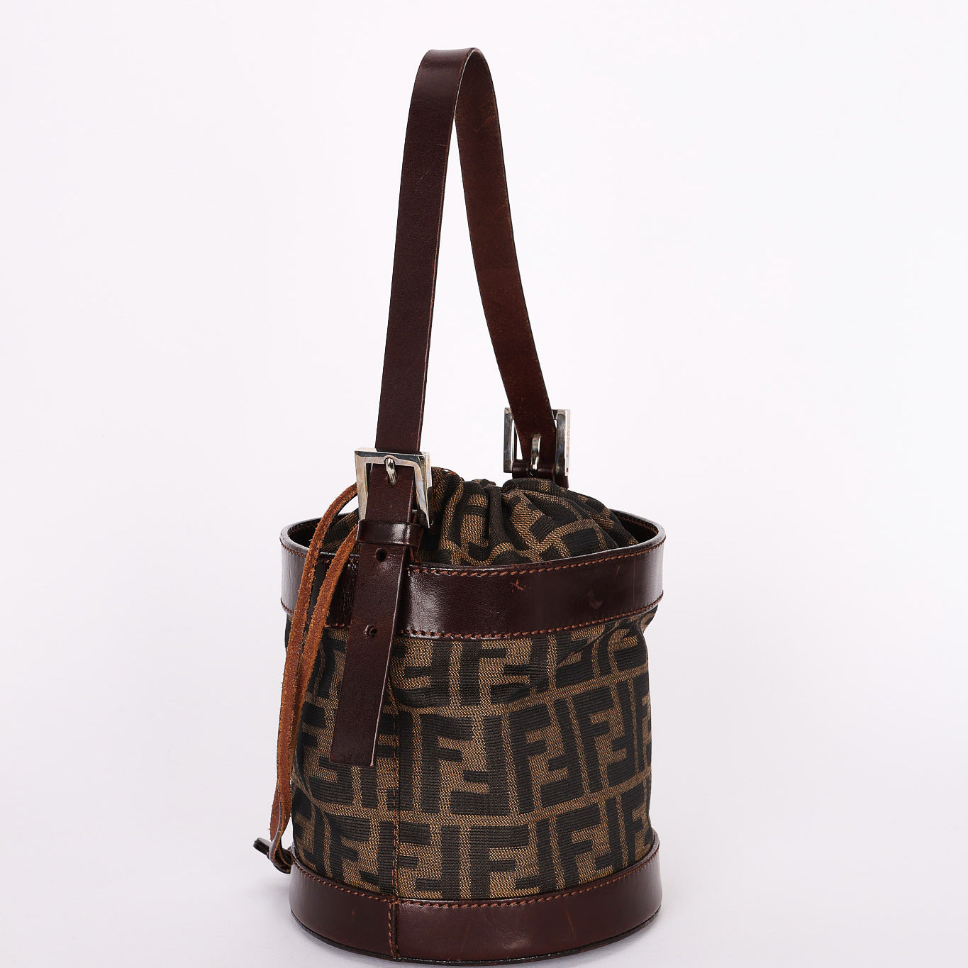 Fendi Zucca Drawstring Bucket Bag