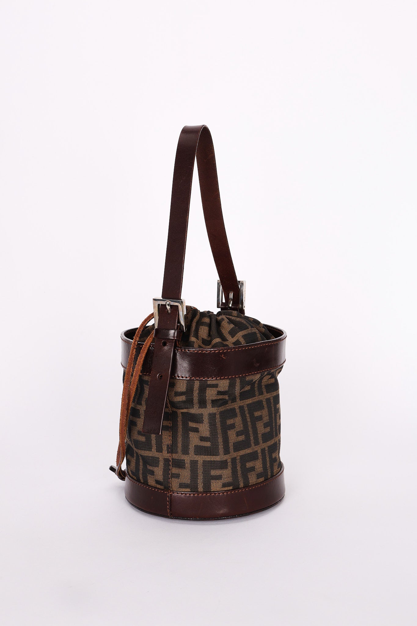 Fendi Zucca Drawstring Bucket Bag