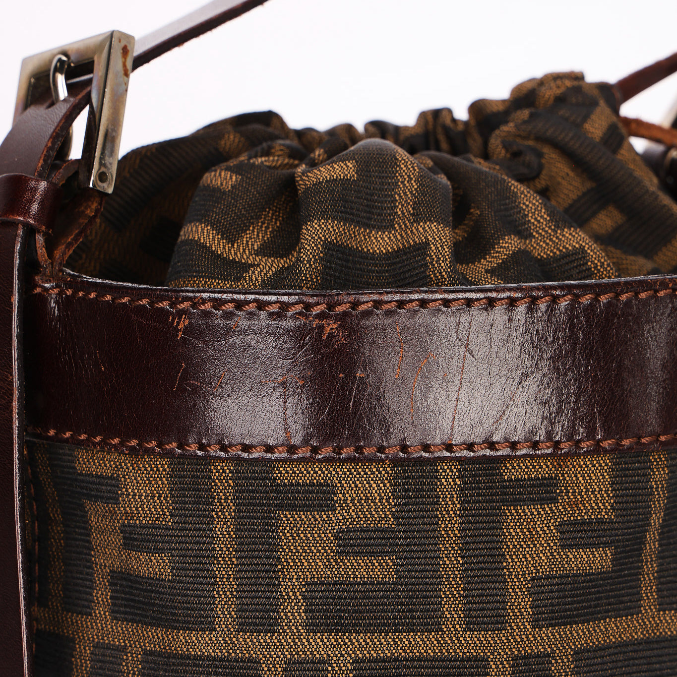 Fendi Zucca Drawstring Bucket Bag