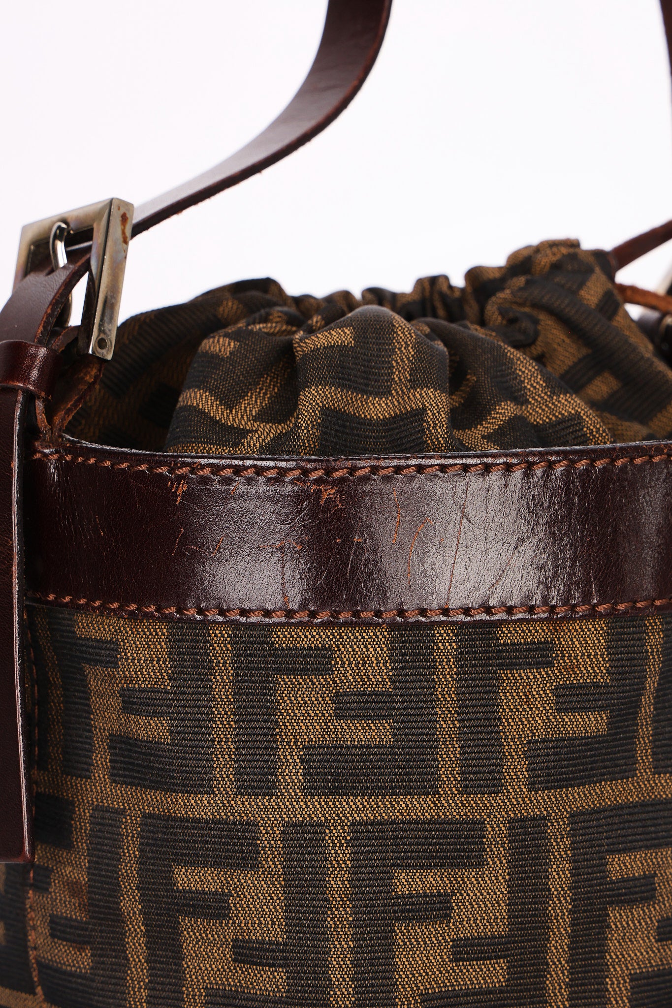 Fendi Zucca Drawstring Bucket Bag