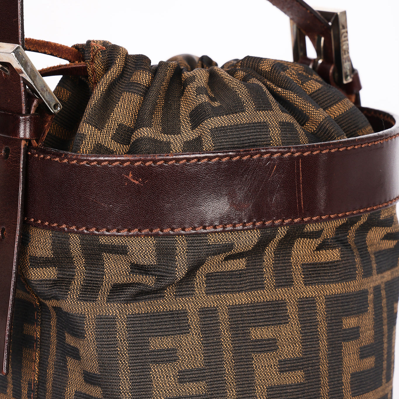 Fendi Zucca Drawstring Bucket Bag