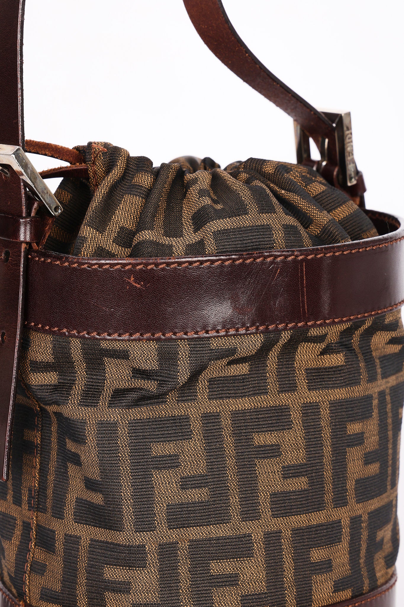 Fendi Zucca Drawstring Bucket Bag