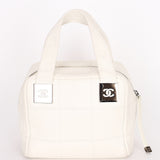 Chanel Chocolate Bar Caviar Bowler Bag Marshmallow Cerf 2004 DSHW