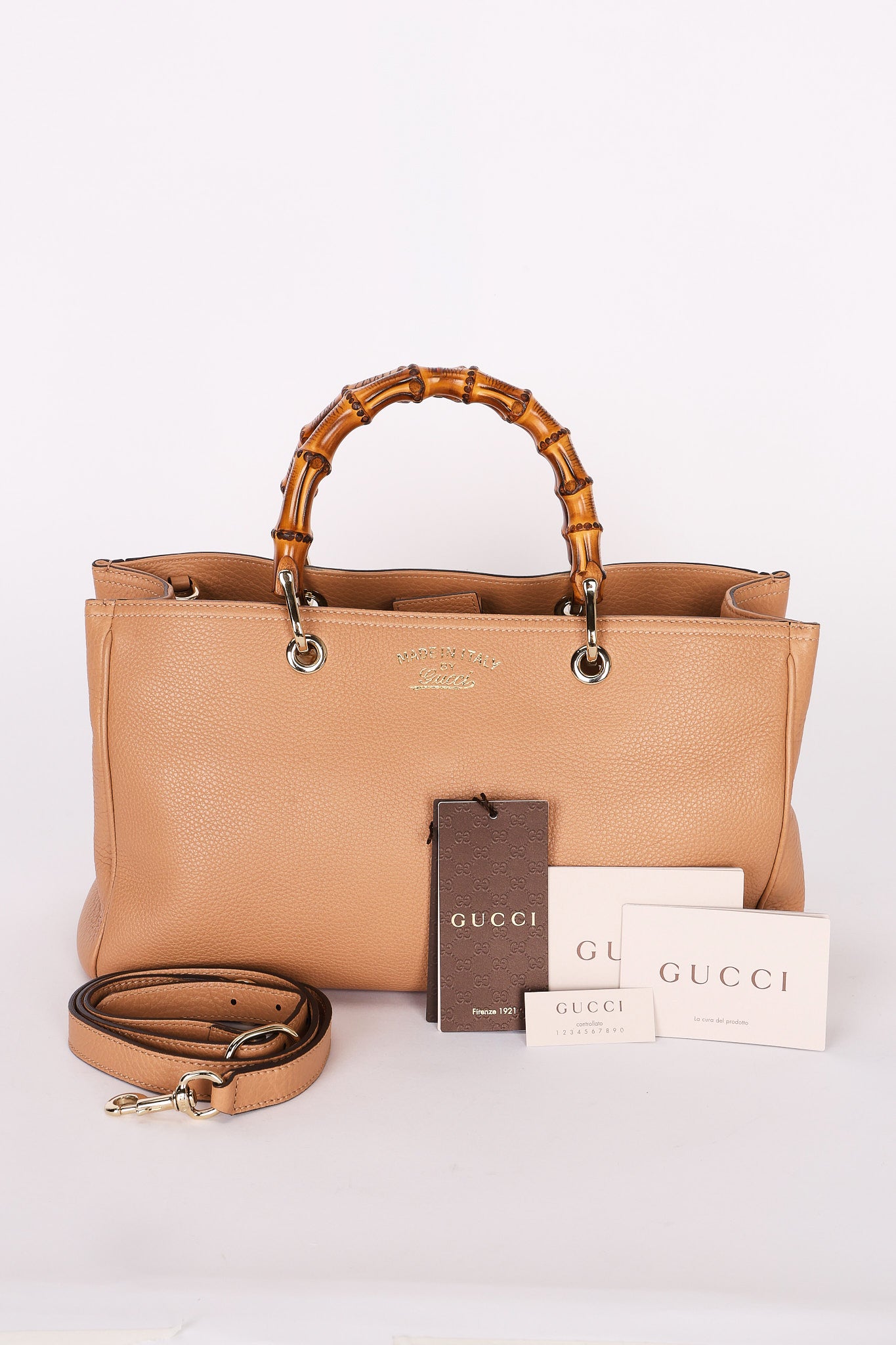 Gucci Medium Bamboo Shopper Tote Biege