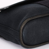 HERMES Valparaiso Long PM Toile Chevron Leather Hand Bag Black