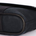 HERMES Valparaiso Long PM Toile Chevron Leather Hand Bag Black