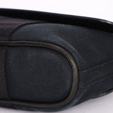 HERMES Valparaiso Long PM Toile Chevron Leather Hand Bag Black