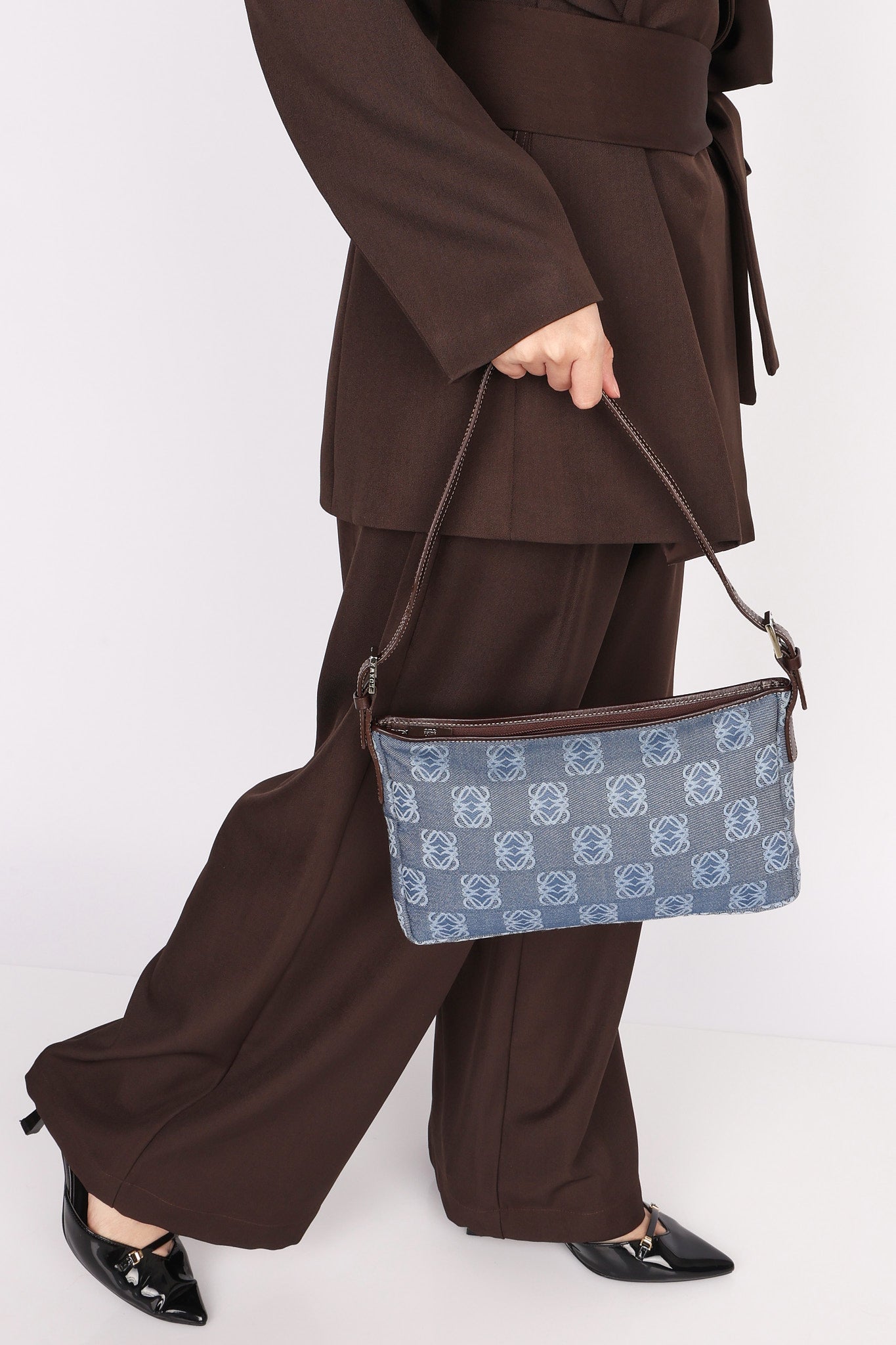 Loewe Anagram Denim Shoulder Bag