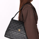 Chanel Kelly Shoulder Bag Black Caviar 1996 24K GP