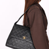 Chanel Kelly Shoulder Bag Black Caviar 1996 24K GP