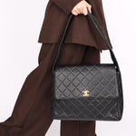 Chanel Kelly Shoulder Bag Black Caviar 1996 24K GP