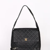 Chanel Kelly Shoulder Bag Black Caviar 1996 24K GP