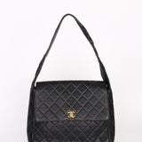 Chanel Kelly Shoulder Bag Black Caviar 1996 24K GP