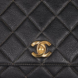 Chanel Shoulder Bag Black Caviar 24K GP