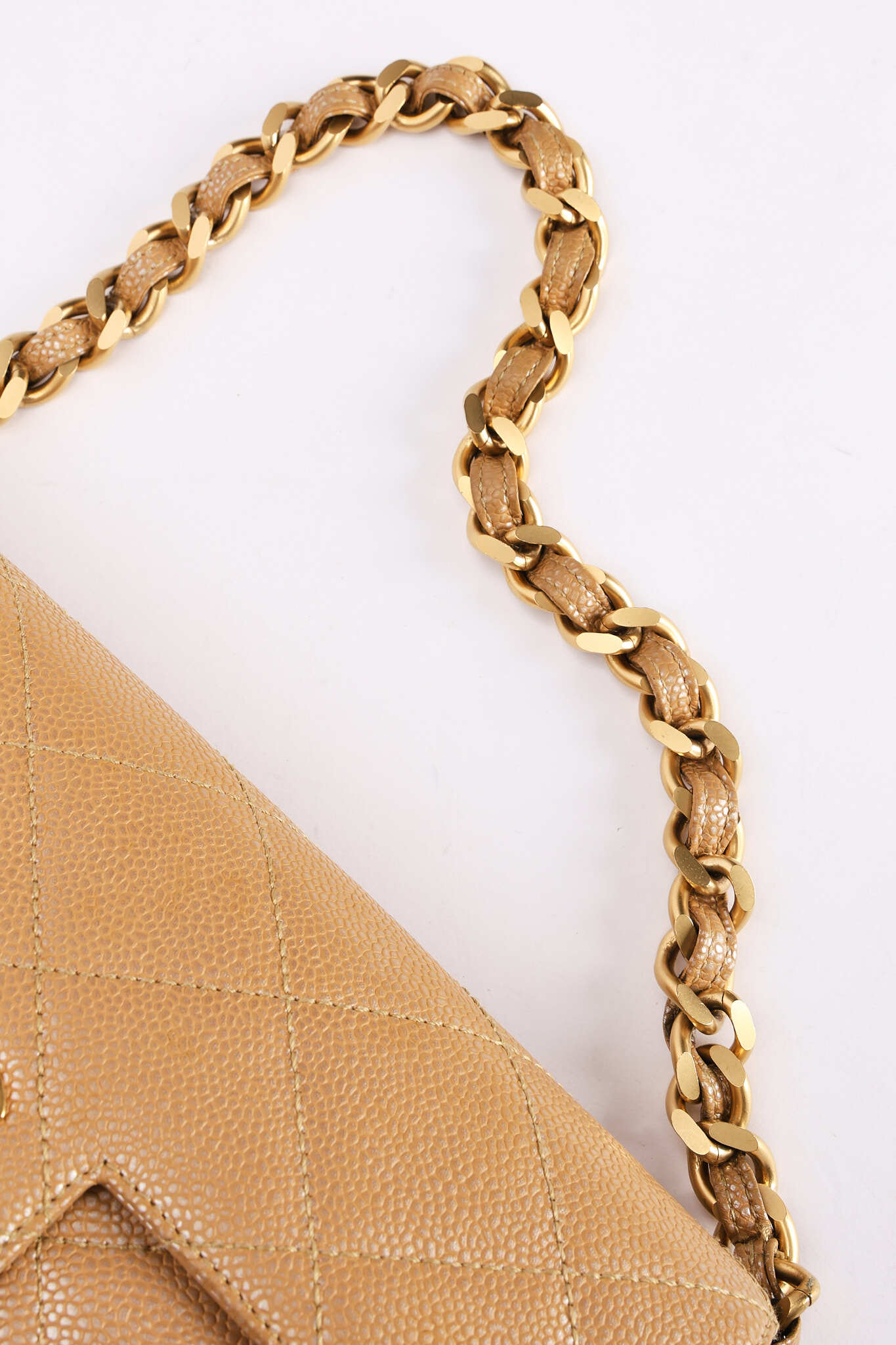 Chanel Bag Metallic Beige Caviar BGHW