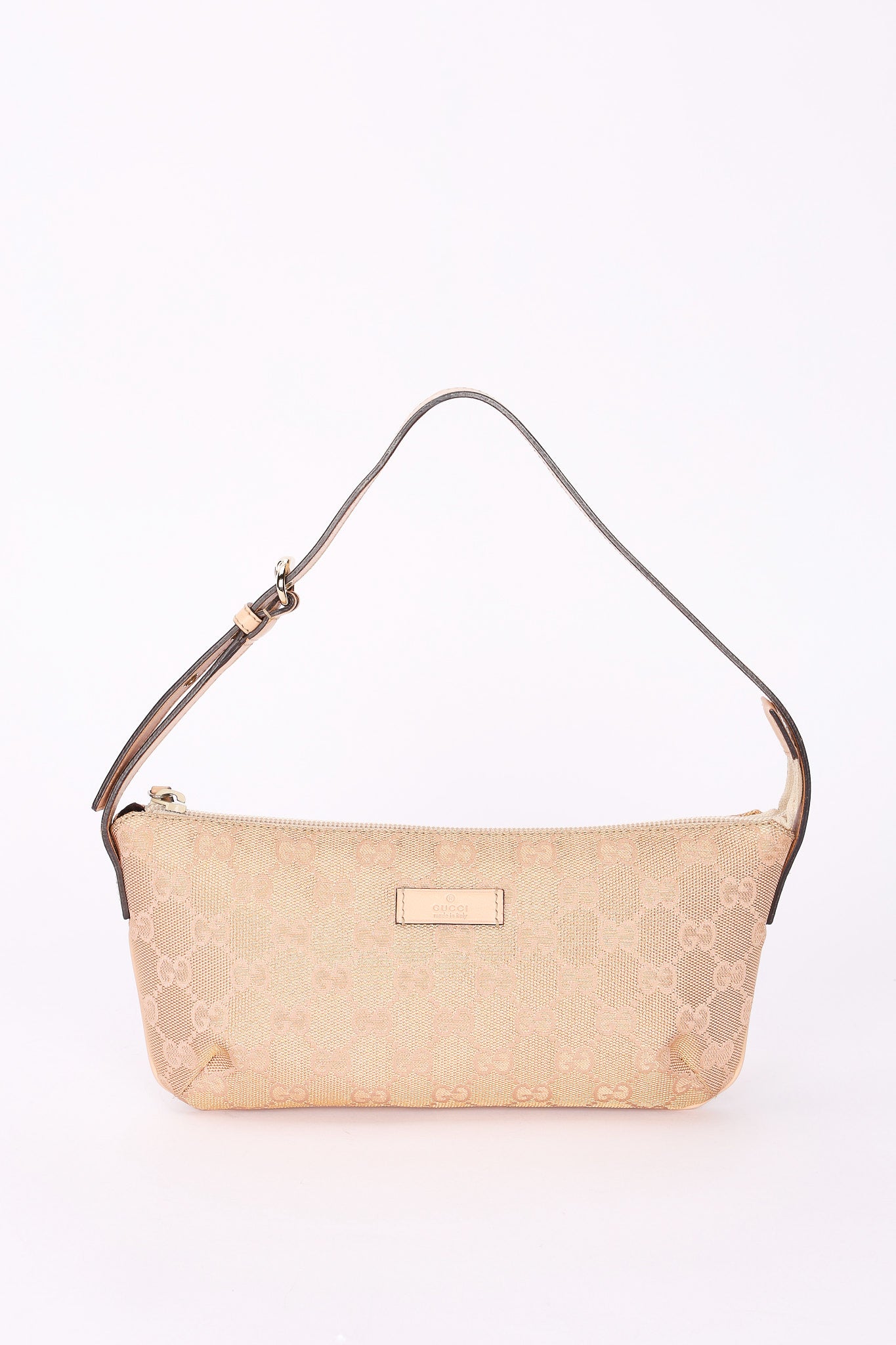 Gucci Monogram Shoulder Bag Pink and Gold Metallic
