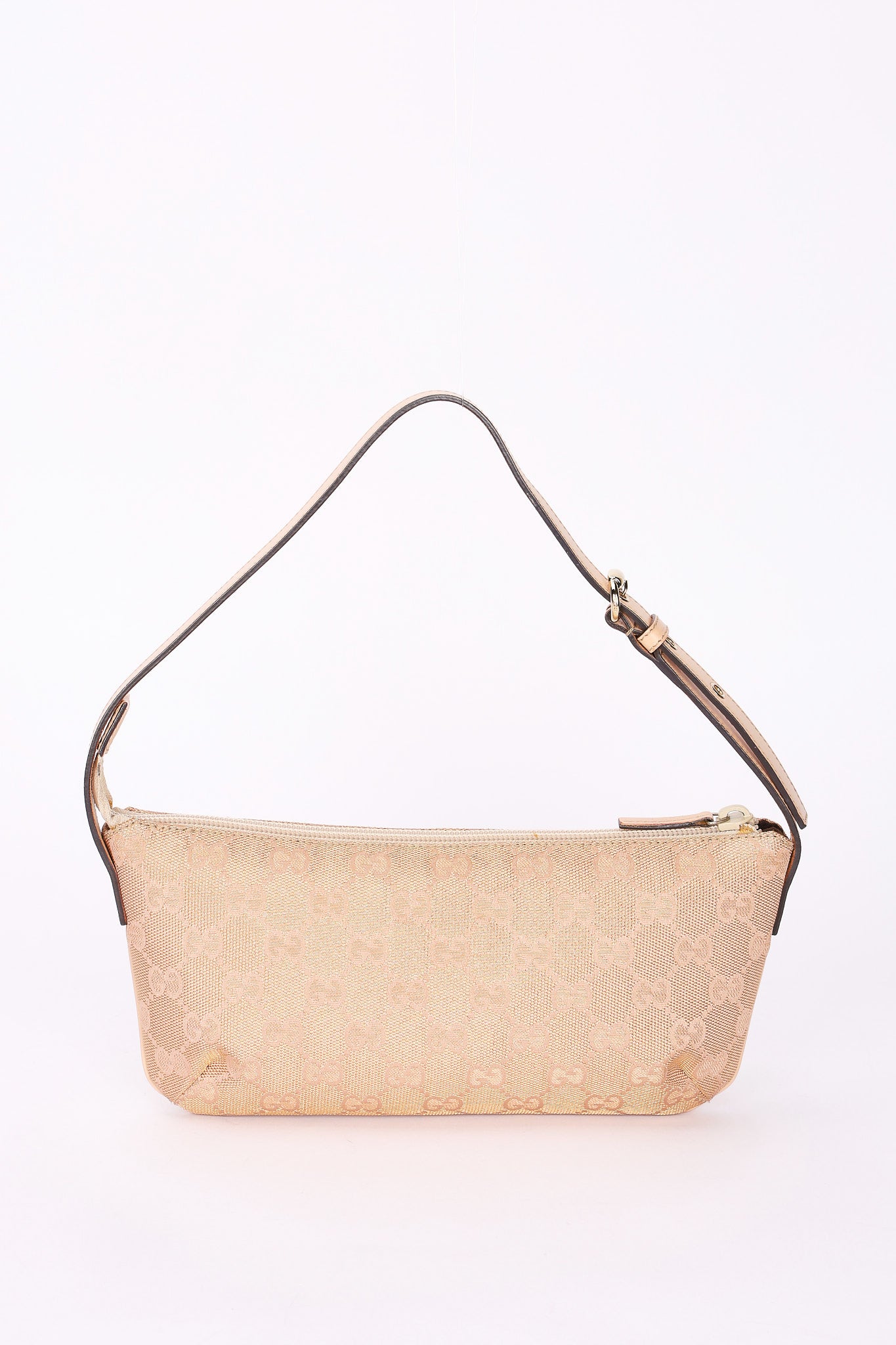 Gucci Monogram Shoulder Bag Pink and Gold Metallic