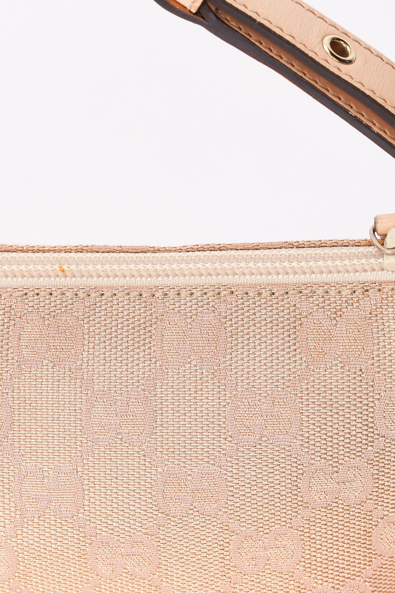 Gucci Monogram Shoulder Bag Pink and Gold Metallic
