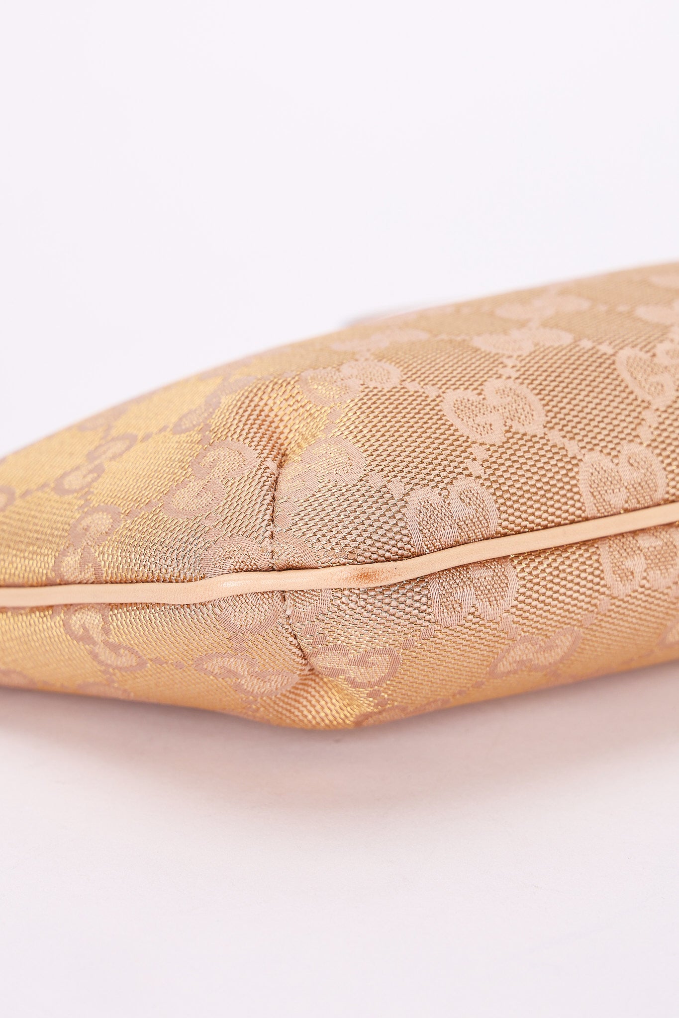Gucci Monogram Shoulder Bag Pink and Gold Metallic