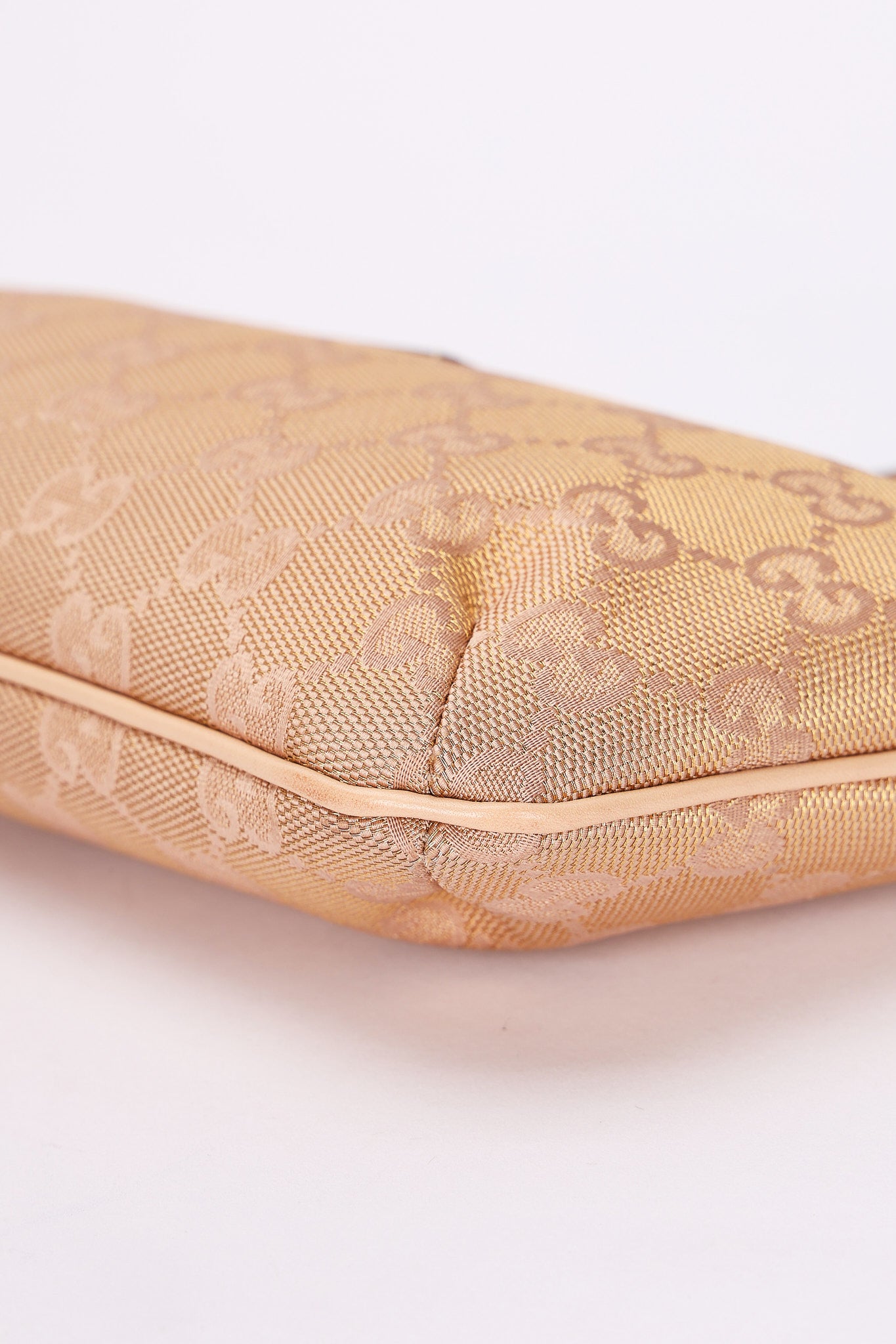 Gucci Monogram Shoulder Bag Pink and Gold Metallic