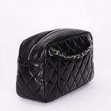Rare Chanel Small Chain Camera Shoulder Bag Black Calfskin 2008 SHW