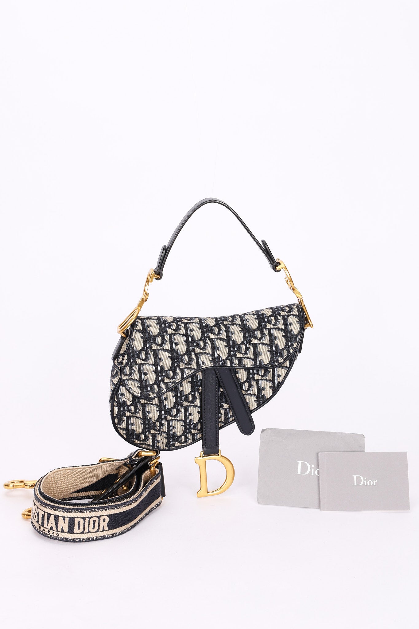 Christian Dior Mini Trotter Saddle Bag with Guitar Strap