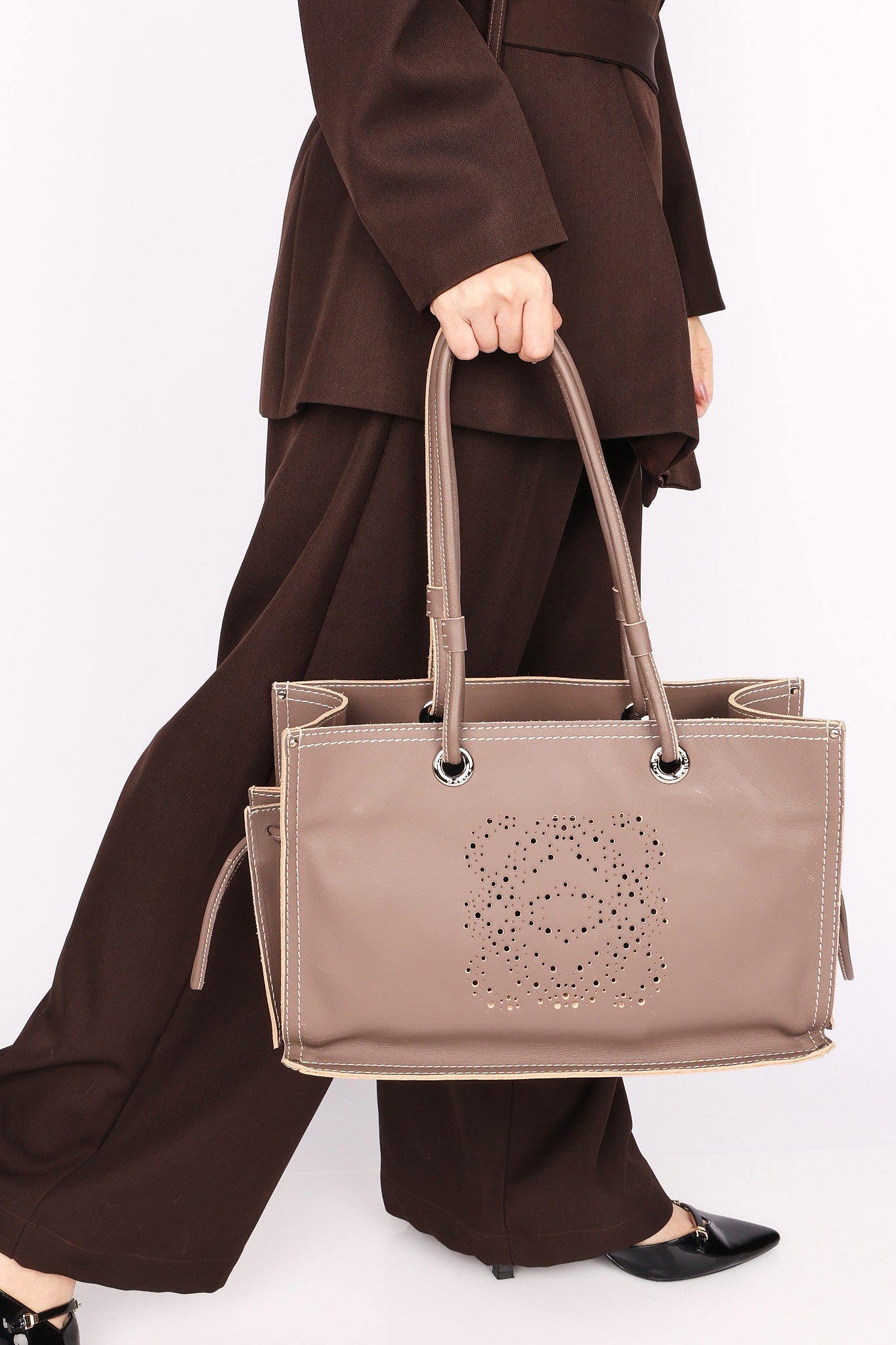 Loewe Anagram Perforated Tote