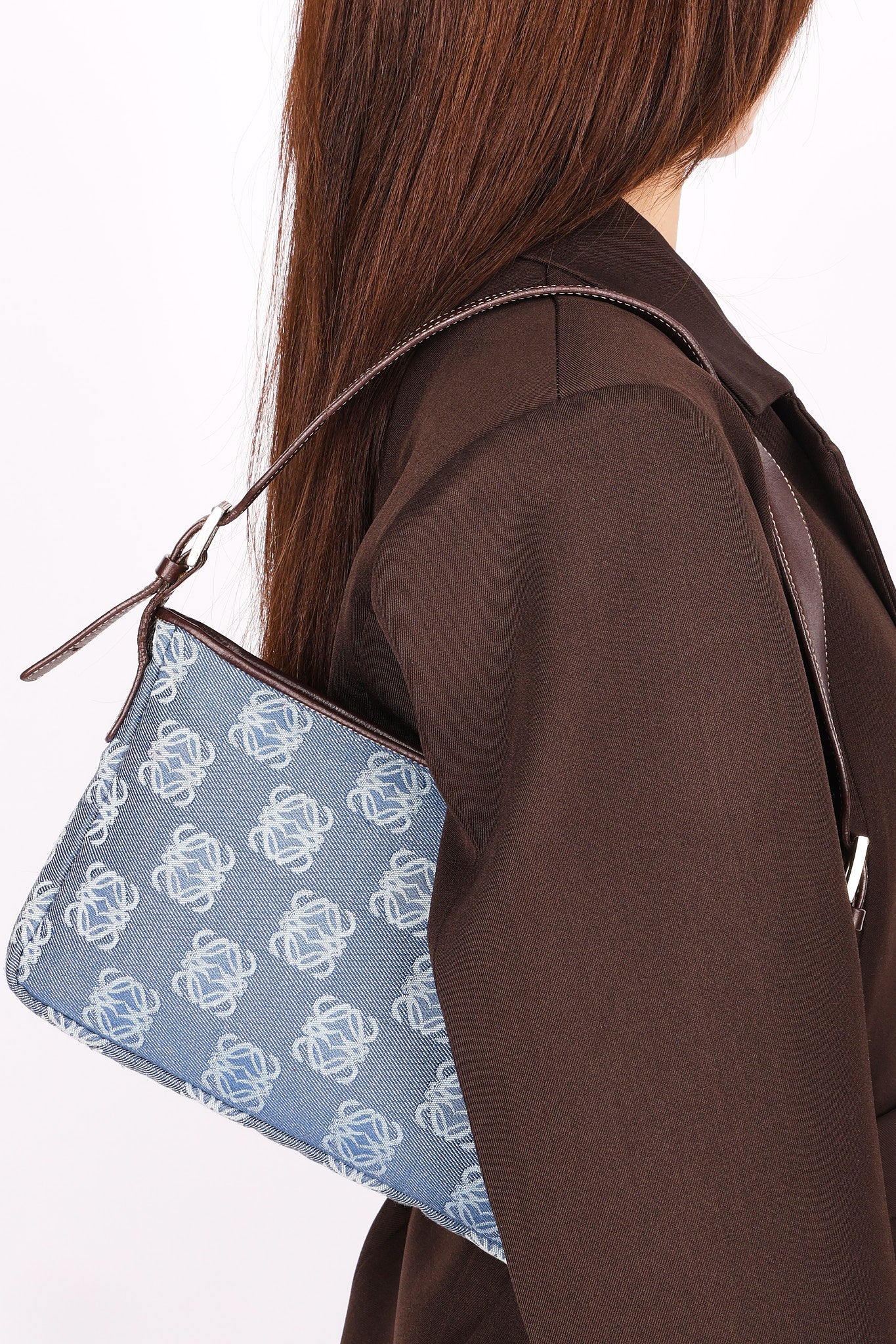 Loewe Anagram Denim Shoulder Bag