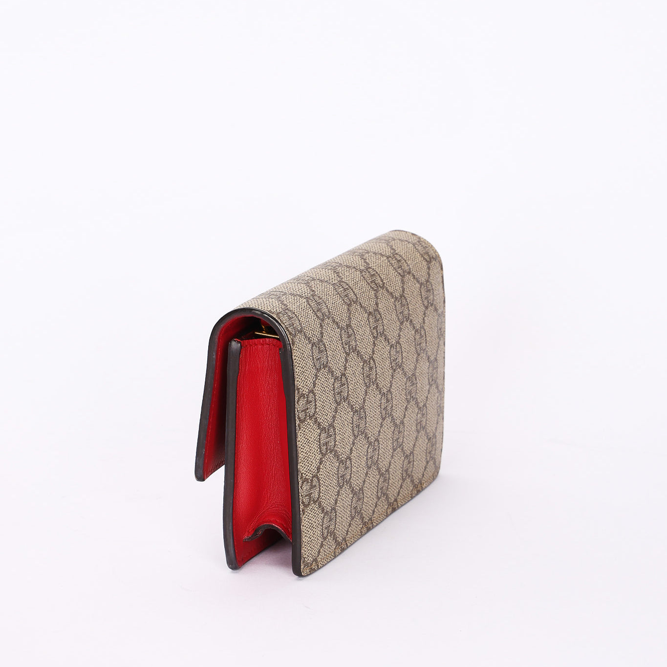 Gucci Monogram Supreme Cherry Clutch on Chain