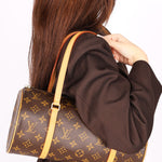 Louis Vuitton Monogram Papillon 30 Hand Bag Brown