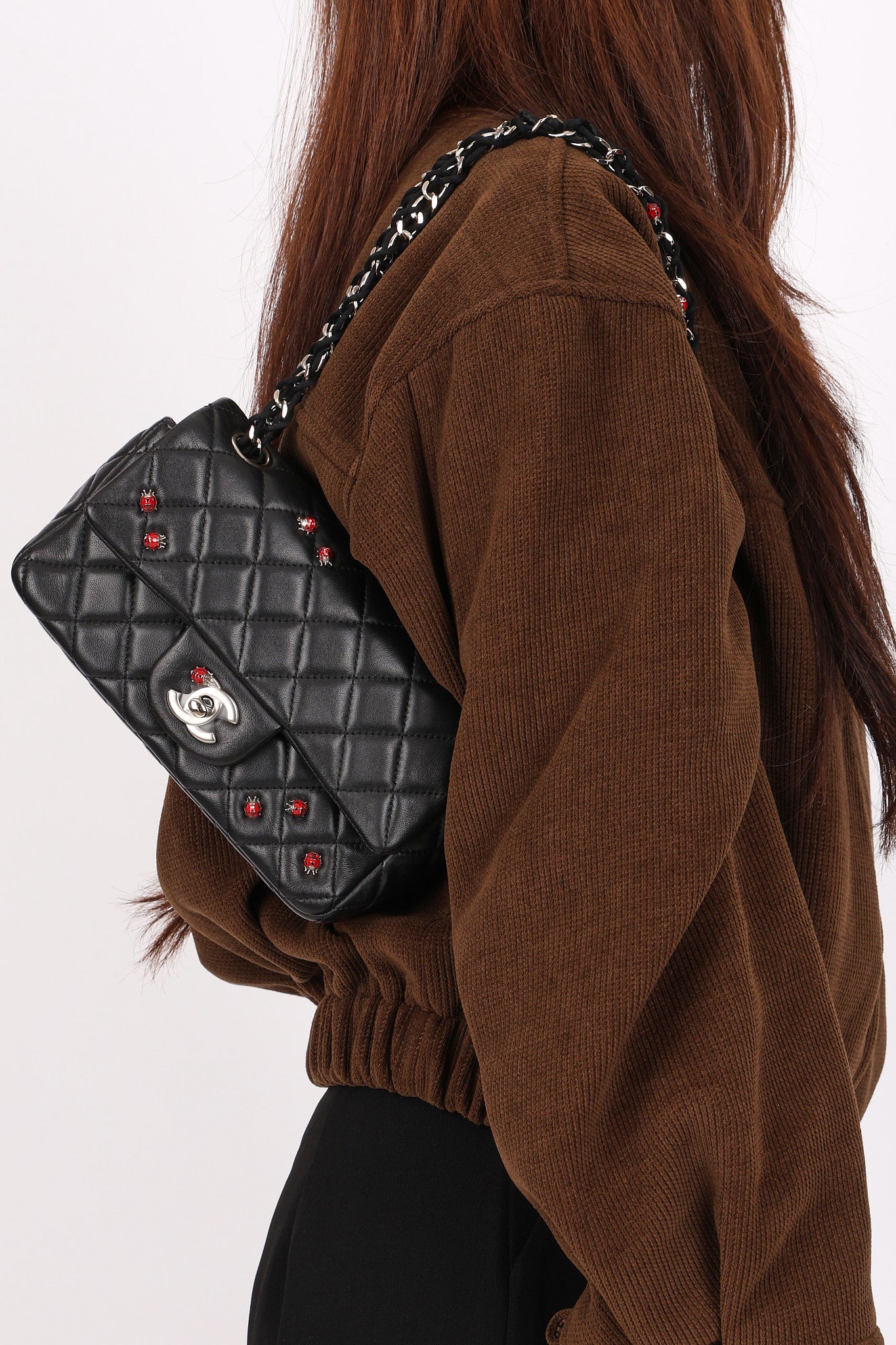 Chanel Lady Bug Mini Rectangle Black Lambskin SHW