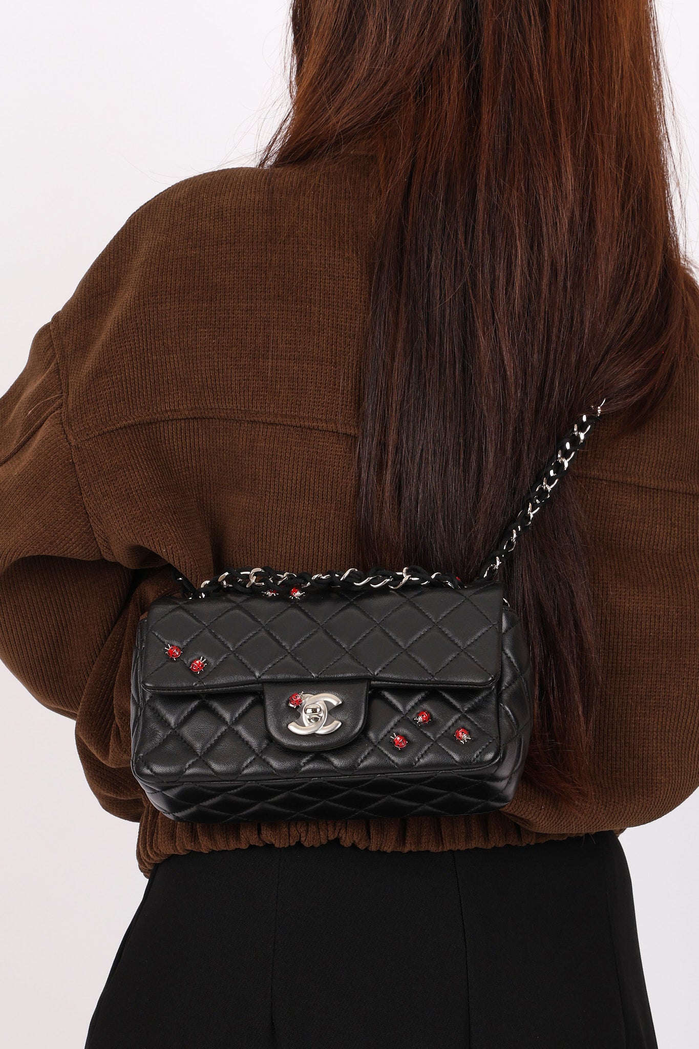 Chanel Lady Bug Mini Rectangle Black Lambskin SHW