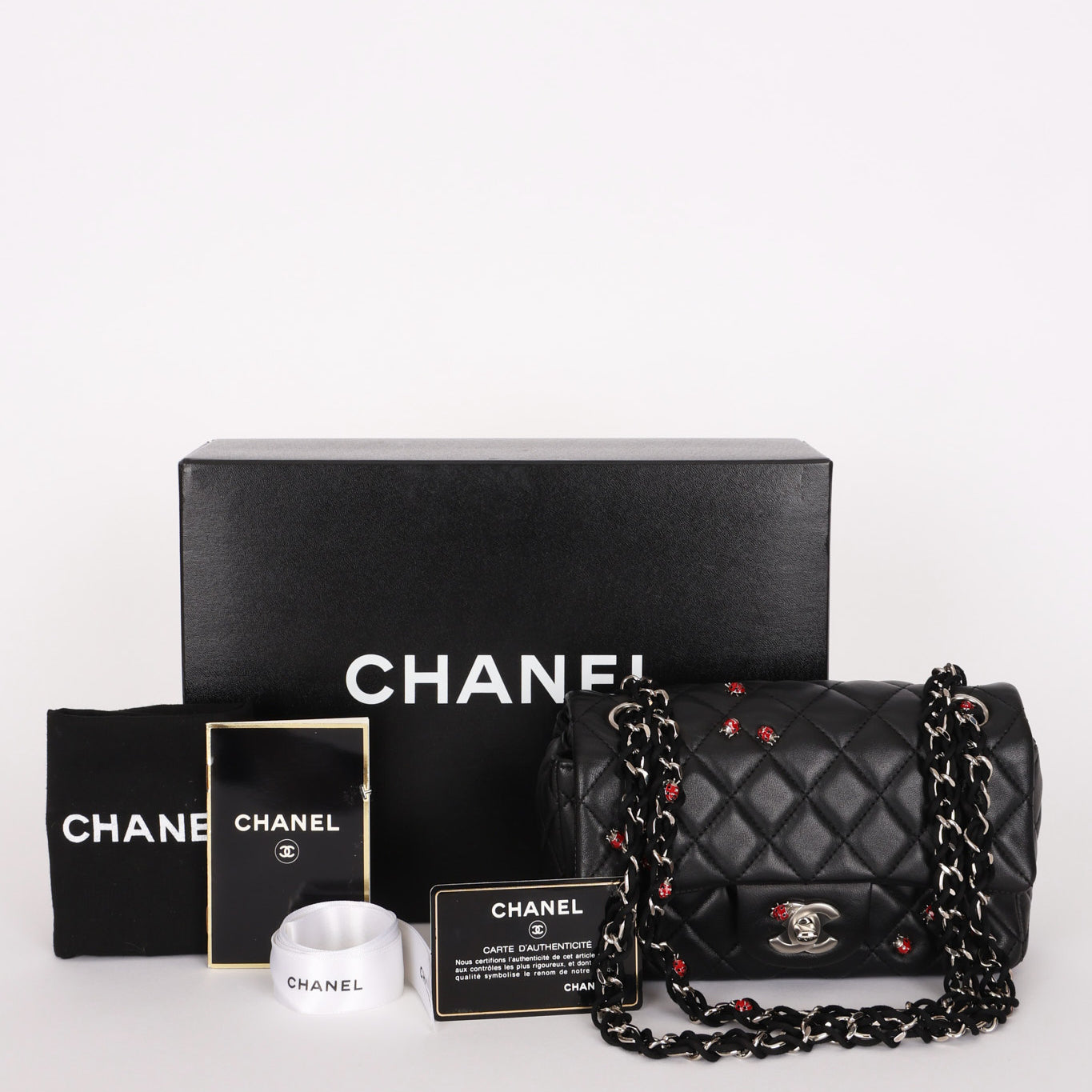 Chanel Lady Bug Mini Rectangle Black Lambskin SHW
