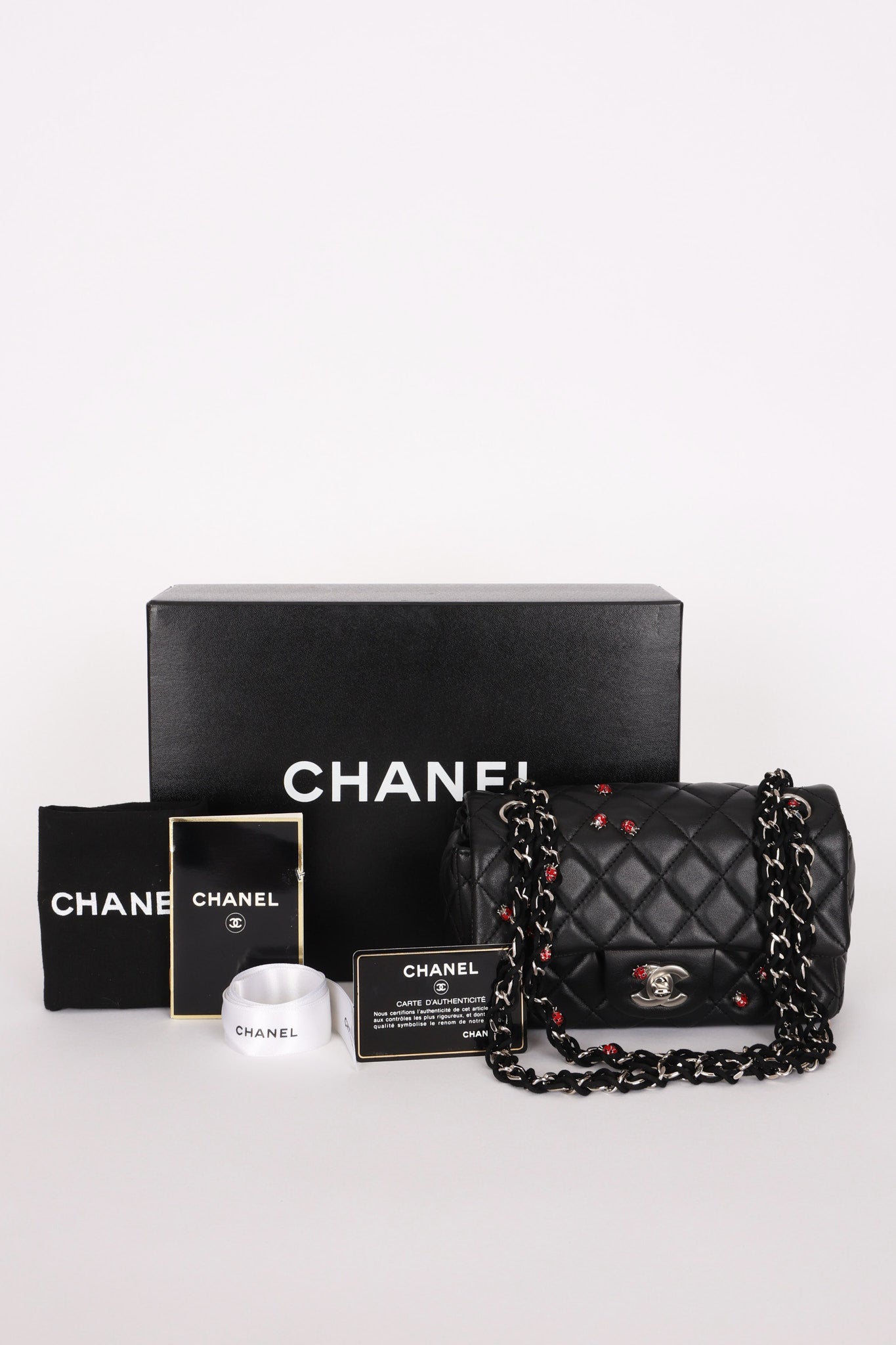 Chanel Lady Bug Mini Rectangle Black Lambskin SHW